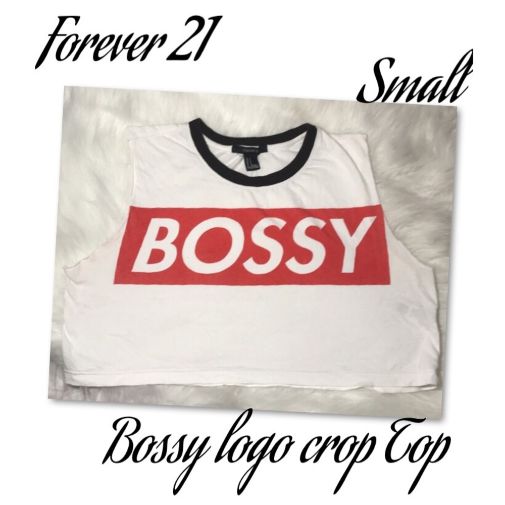 🏷3 for $15🏷 Forever 21 Boss Logo Crop Top Small